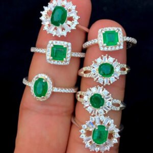 Emerald Rings with 925 Silver