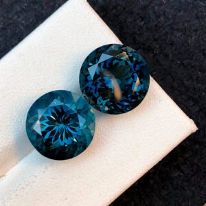 Faceted Round Shape Blue Topaz