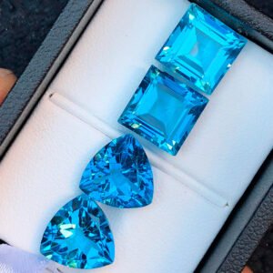 Faceted Swiss Blue Topaz Pairs