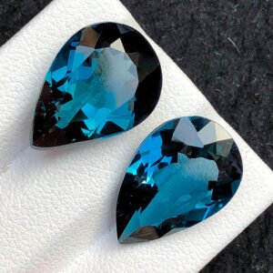 Faceted Pear Shape London Blue Topaz Pair