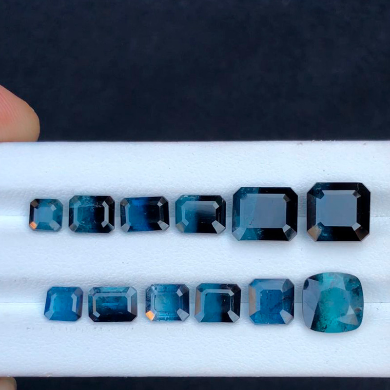 Natural Faceted Bi Color Tourmaline Lot